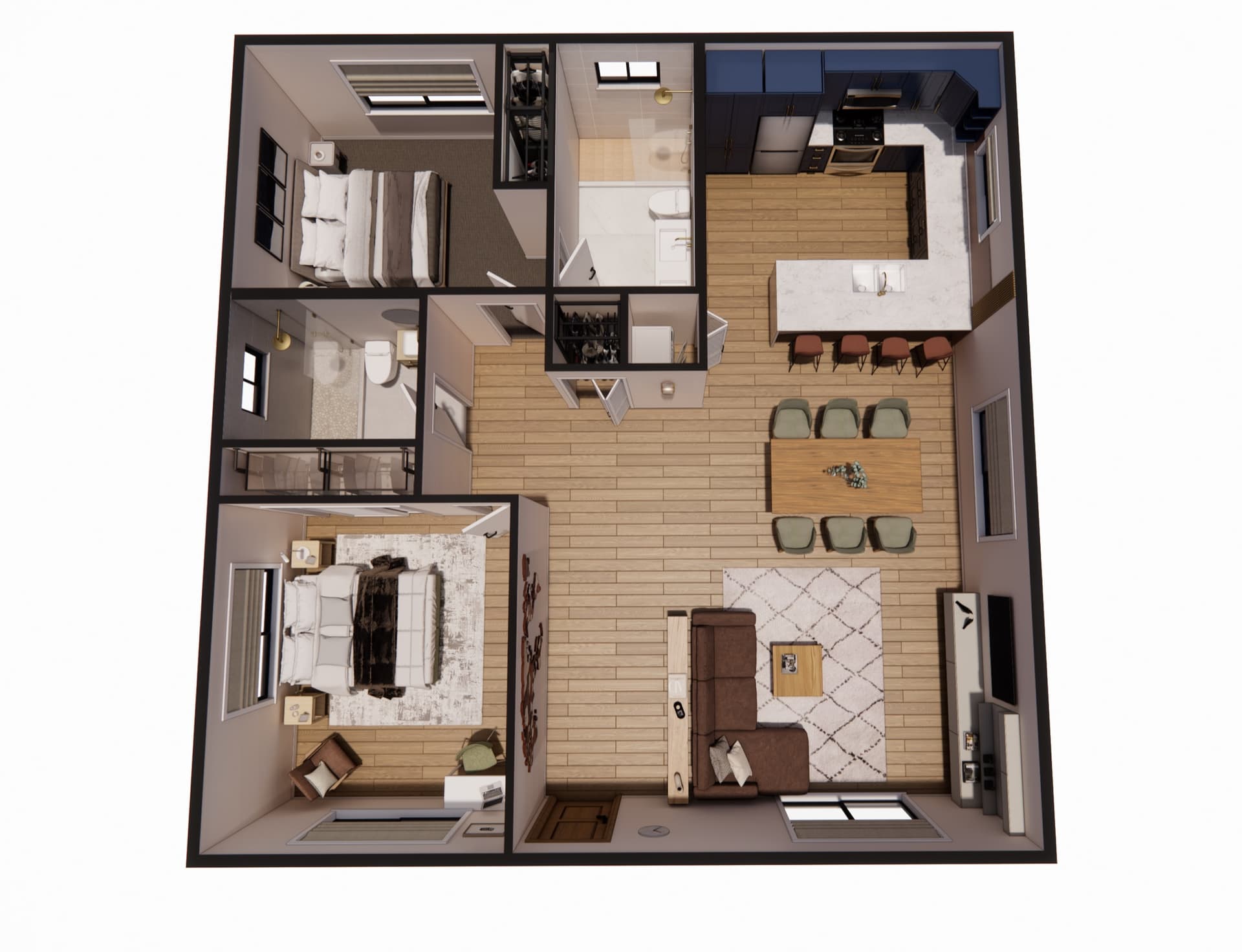 The 1200 — 3D floor plan