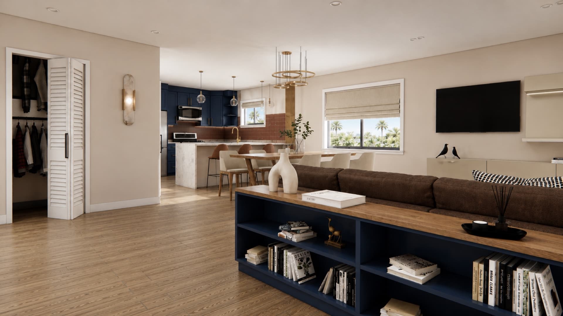 The 1200 — living 1 interior render